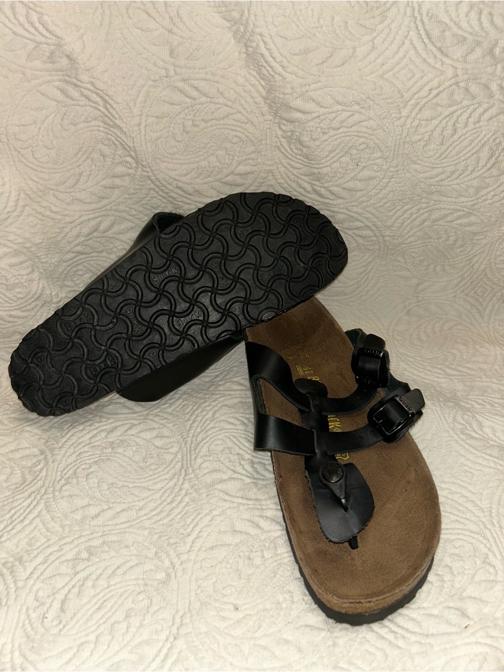Birkenstock Black Adjustable Toe-Post Sandals